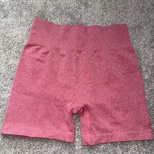 Women's Red High-Waisted Workout Shorts